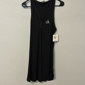 NWT Calvin Klein tank dress, black with white emblem, women’s size medium.
